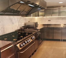 Completed stainless steel external kitchen at Majid Al Futtaim Villa, Dubai